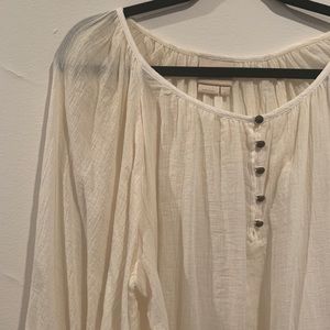 NWOT Anthropologie Cream Peasant Blouse